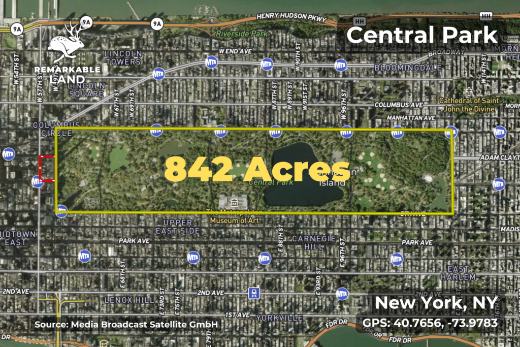 10 Acres in New York, NY - Compared to Central Park